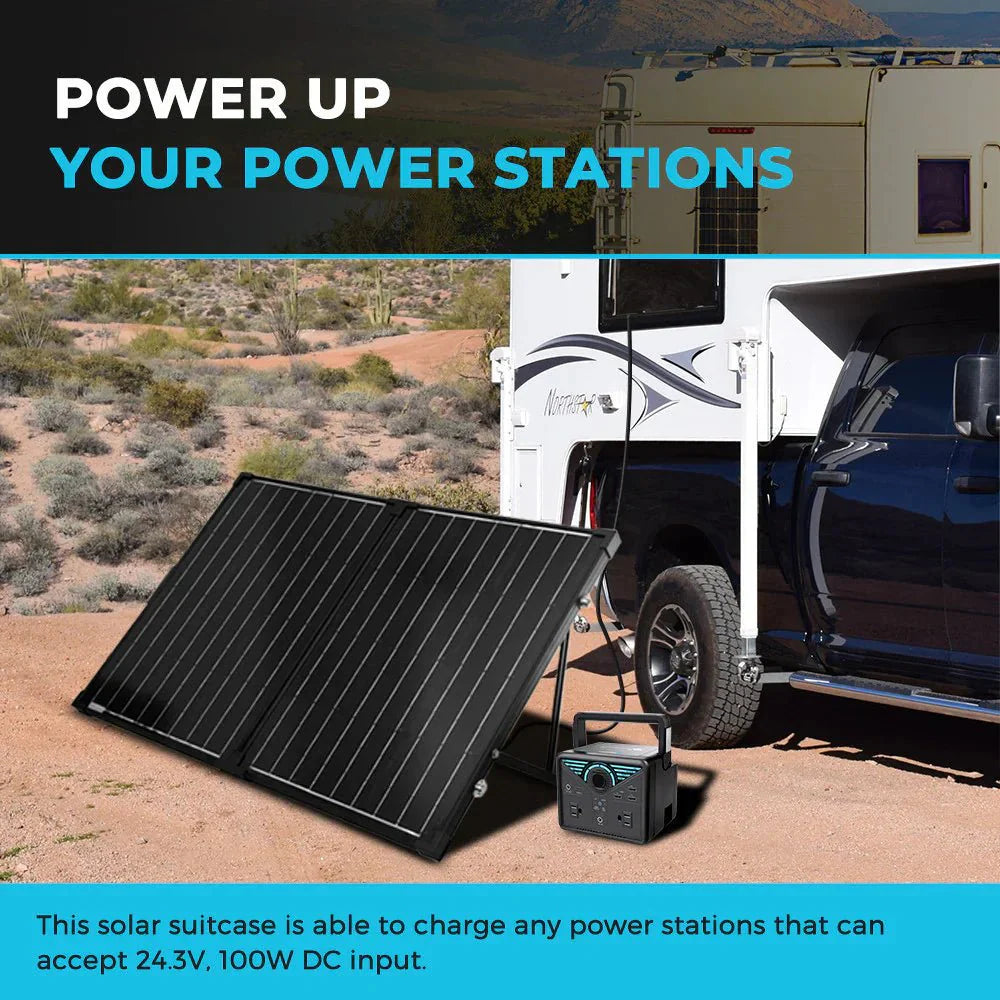 100W compact suitcase portable solar panel