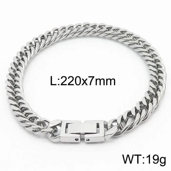 Cuban Link Chain Trimming Chain Jewelry Buckle Titanium Steel Bracelet