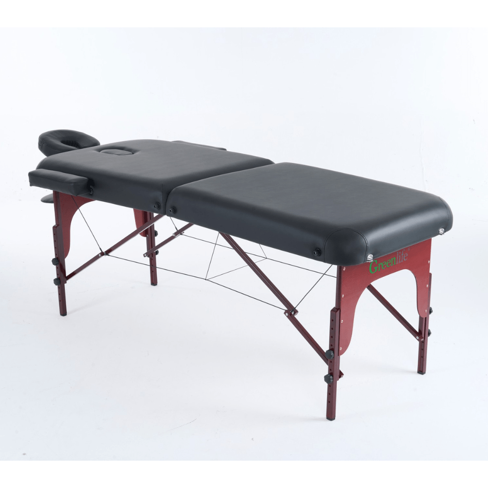 5'' 2 Section wooden Greenlife ® Portable Massage Table Black / Cream