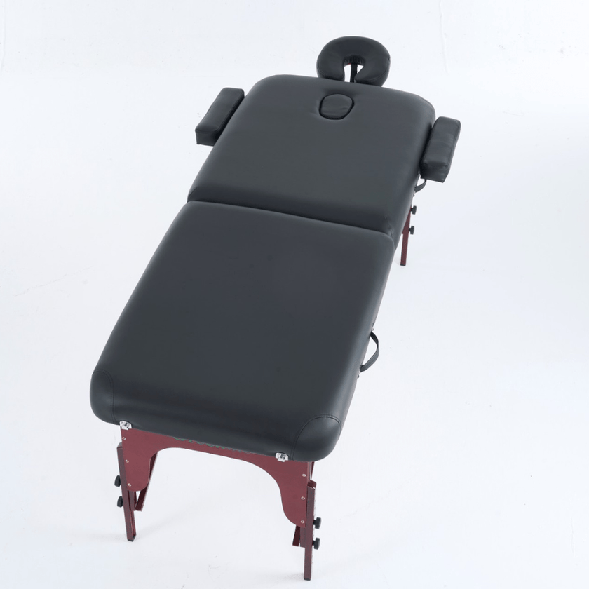 5'' 2 Section wooden Greenlife ® Portable Massage Table Black / Cream