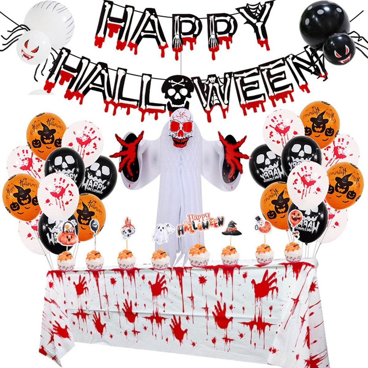 Halloween Party Decoration Balloon Combo Skull Pumpkin
