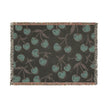 Cherry Pattern Woven Blanket — Retro Fruit Throw for Living Room & Bedroom