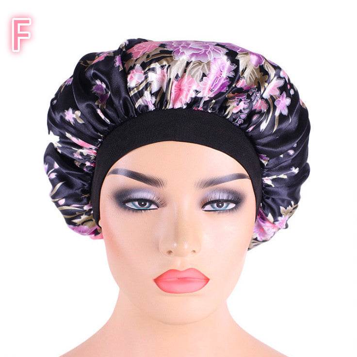Beauty print Satin Silk Hair Bonnet for sleeping