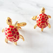Men's Enamel Turtle Cufflinks – Copper Electroplated Animal Cufflinks | Canada & USA