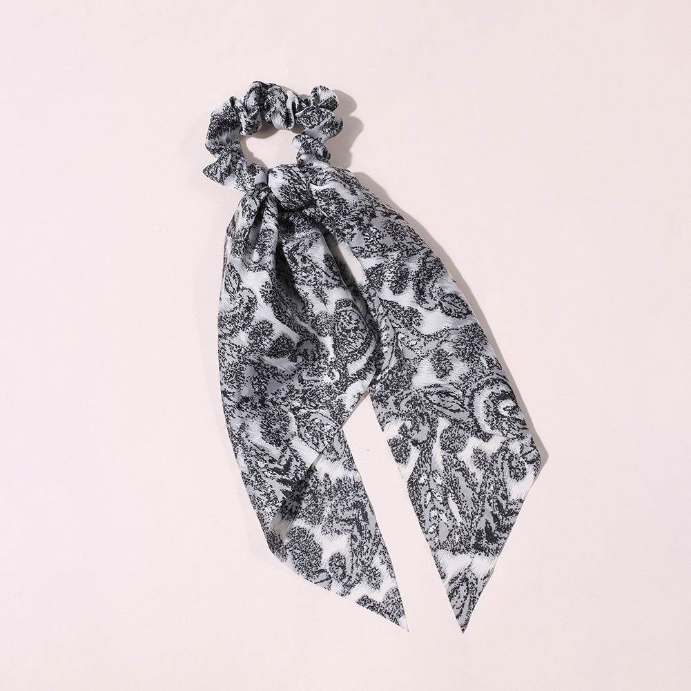 Cute Hair Silk Bow Scrunchie Vintage Satin Scarf Scrunchie