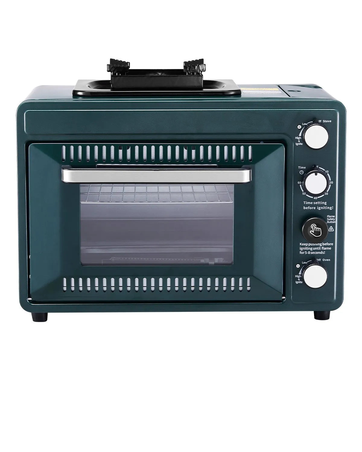 VEVOR Outdoor Oven 2-in-1 Portable Gas Camping Stove Oven Combo Adjustable Fire