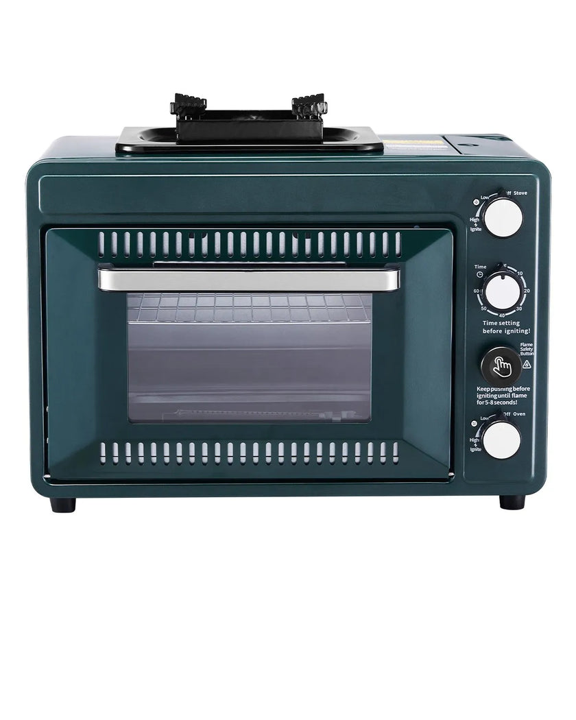VEVOR Outdoor Oven 2-in-1 Portable Gas Camping Stove Oven Combo Adjustable Fire