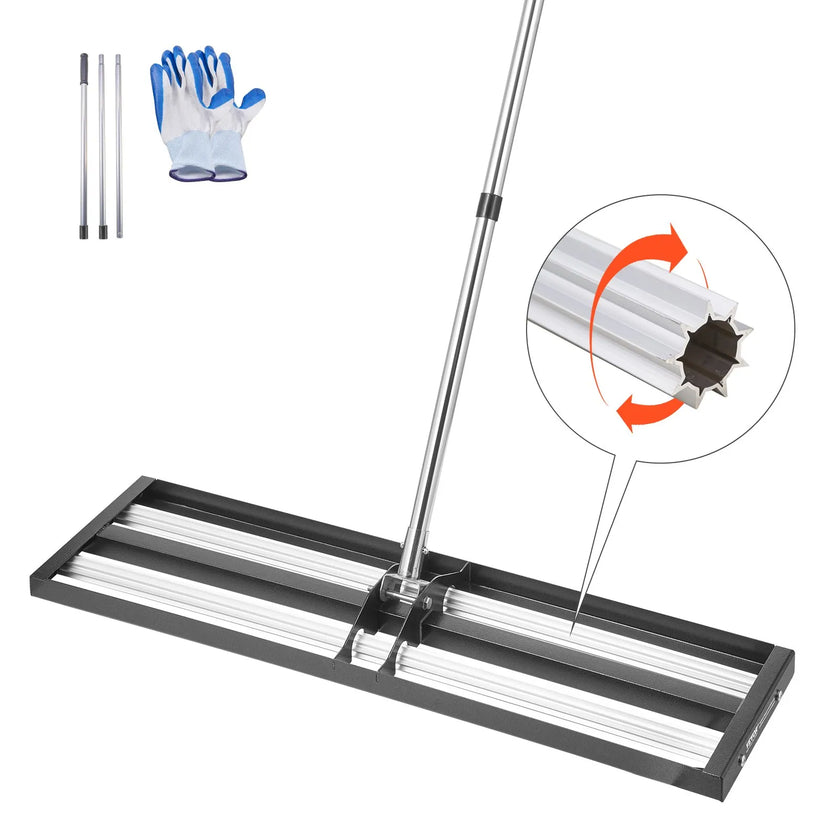 VEVOR 36x10in Lawn Leveling Rake with 83.9 in Adjustable Handle for Yard Garden