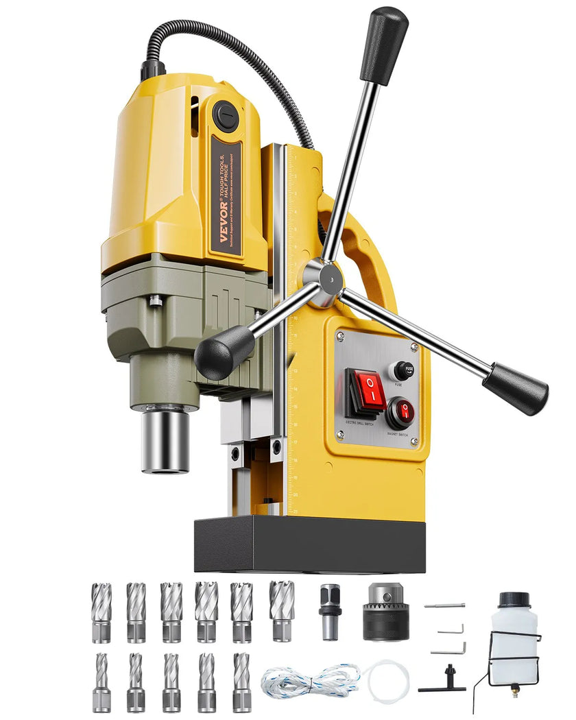 Magnetic Drill 1400W 2810 lbf Mag Drill Press 1.6 in Boring Diameter 11 Bits