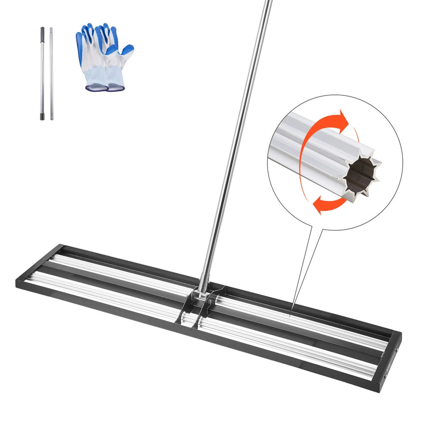 VEVOR 48x10in Lawn Leveling Rake with 83.9 in Adjustable Handle for Yard Garden