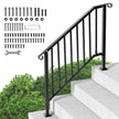 VEVOR 3-4 Step Handrails for Outdoor for Seniors Porch Deck Black Retro Arch