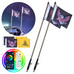 VEVOR 2 PCS 3 FT Whip Light, APP & RF Remote Control Led Whip Light, Waterproof RGB Chasing Lighted Whips with 4 Flags, for UTVs, ATVs, Motorcycles, RZR, Can-am, Trucks, Off-road, Go-karts