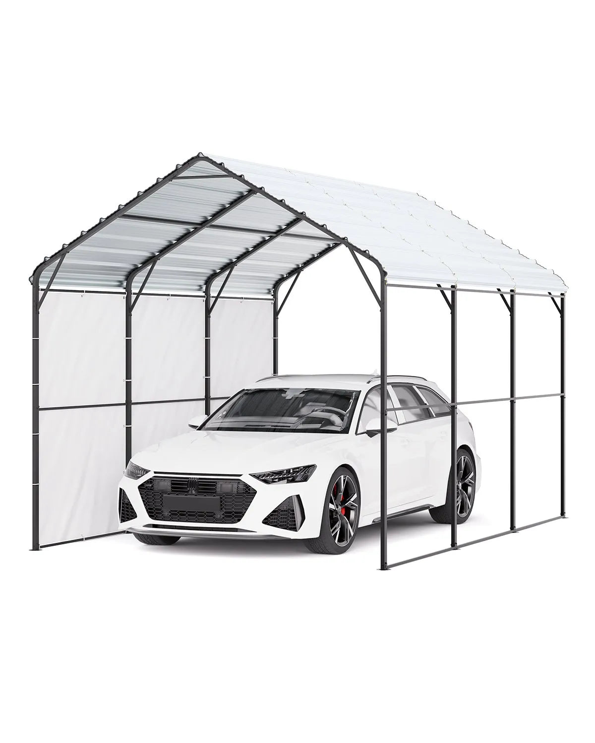 VEVOR 10' x 15' Metal Carport Heavy Duty Outdoor Car Shelter Garage for Boats