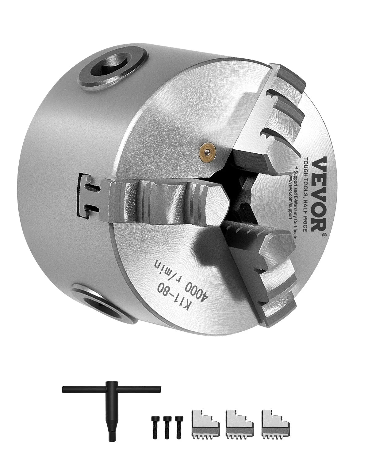 VEVOR 3 Inch 3-Jaw Self-Centering Lathe Chuck for Lathe Drilling Milling Machine