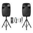 VEVOR 2 X 15 in Speakers Portable PA System 2000W Mixer Bluetooth Mic for DJ