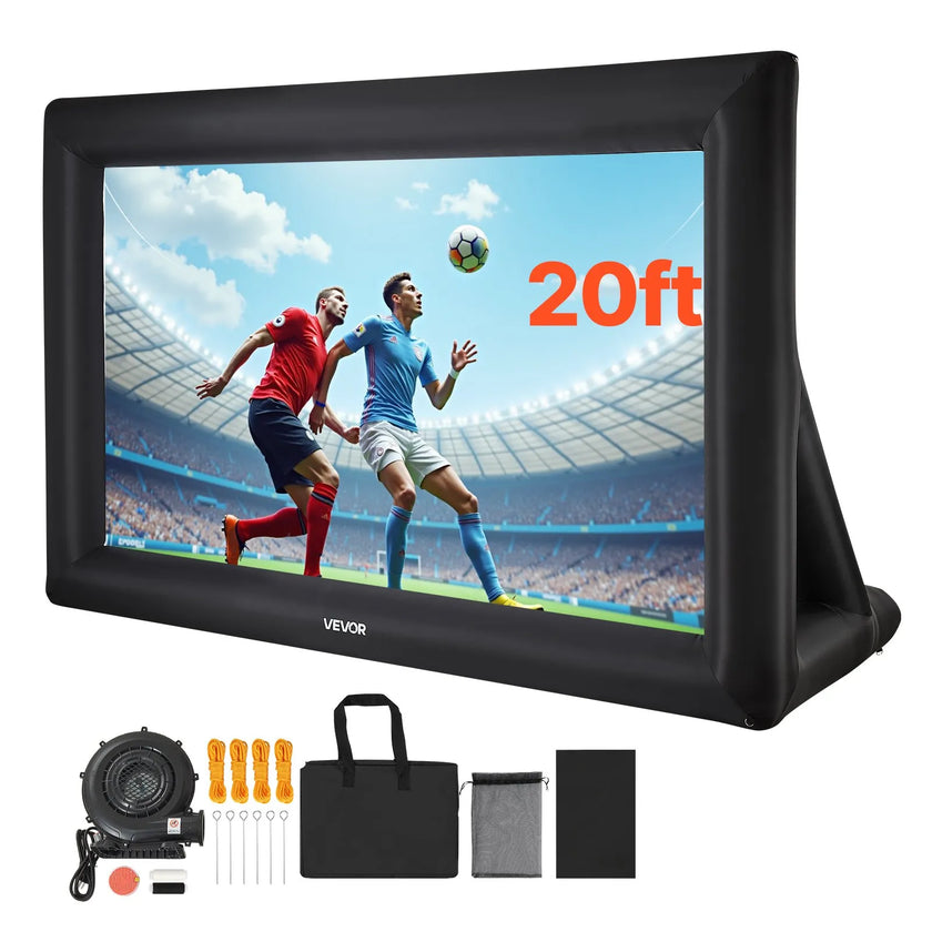 VEVOR 20 ft Inflatable Movie Screen 16:9 600D Movie Projector with Portable Bag