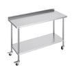 VEVOR 24 x 60 x 40 Inch Stainless Steel Work Table, Commercial Food Prep Worktable with Casters, Heavy Duty Prep Worktable, Metal Work Table with Adjustable Height for Restaurant, Home and Hotel