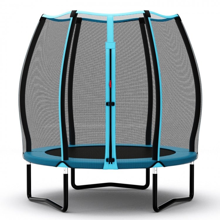 55 Inch Trampoline for Kids Toddler Mini Trampoline with Safety Enclosure Net - Blue