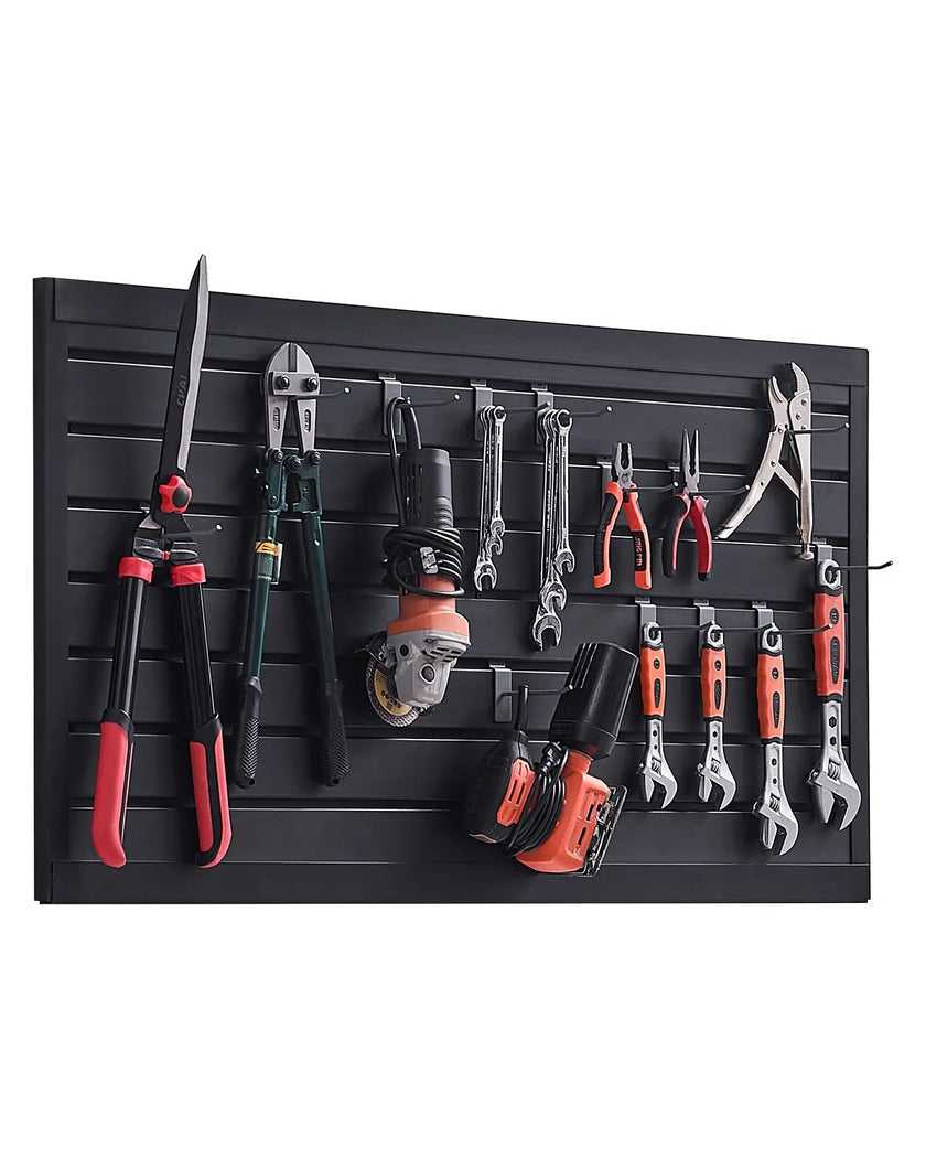 VEVOR 2 x 4 ft Slat Wall Paneling PVC Black Garage Slatwall with Modular Design