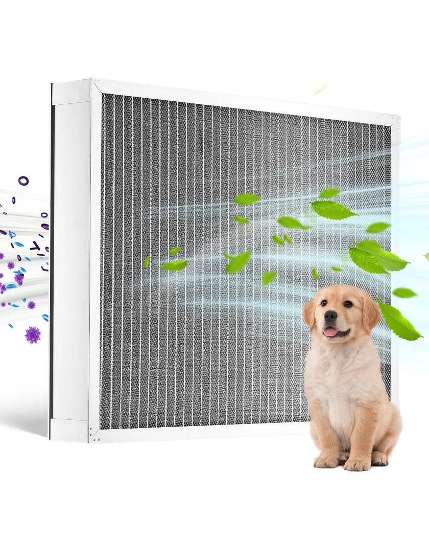 VEVOR 20x25x4 Aluminum Electrostatic Air Filter MERV 8 Actual 19.37x24.37x3.58