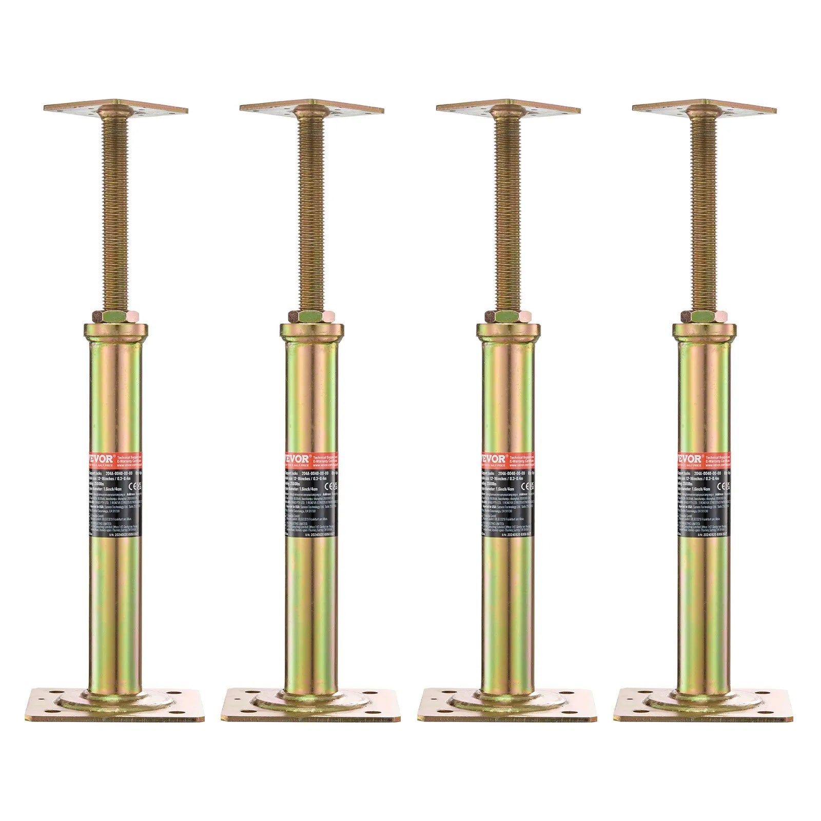 VEVOR 4PCS Adjustable Floor Jack Post House Floor Leveling Lift 11.6