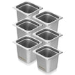 VEVOR 6 Pack Hotel Pans, 1/6  Size Anti-Jam Steam Pan, 0.8mm Thick Stainless Steel Restaurant Steam Table Pan, 6-Inch Deep Commercial Table Pan, Catering Storage Food Pan, for Industrial & Scientific