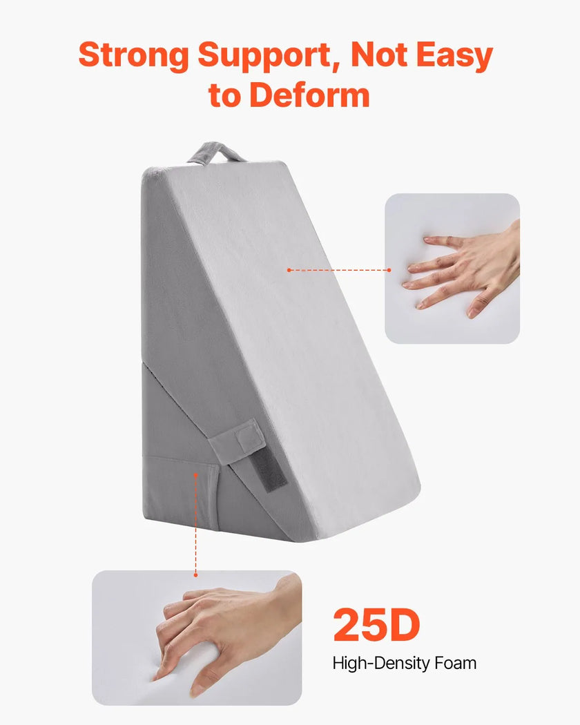 VEVOR Orthopedic Bed Wedge Pillow Adjustable Washable for Back Leg Neck Sleeping