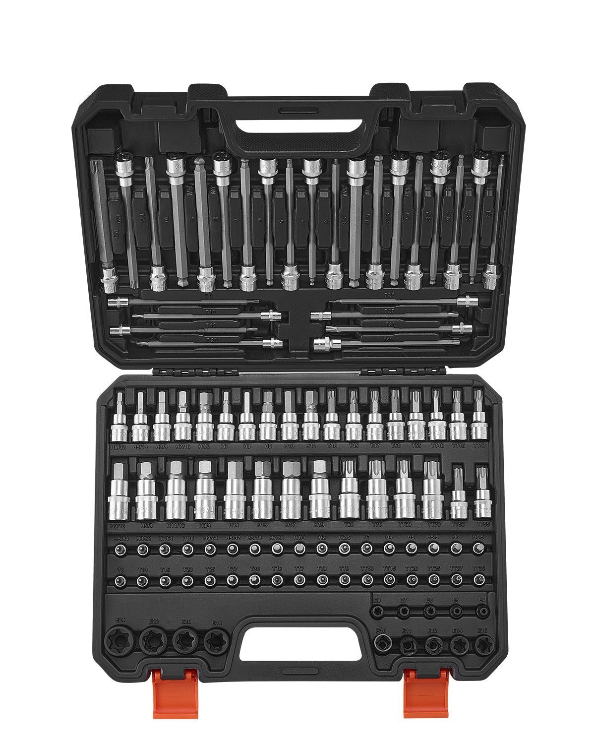 Bit Socket Set 107-Piece SAE and Metric Hex/Torx/E-Torx/Tamper-Proof/Extra Long