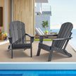 VEVOR Adirondack Chair Plastic Set of 2 All-Weather Folding Fire Pit Gray
