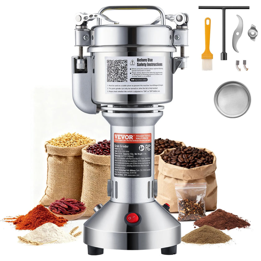 VEVOR 150g Commercial Spice Grinder Electric Grain Mill Grinder High Speed