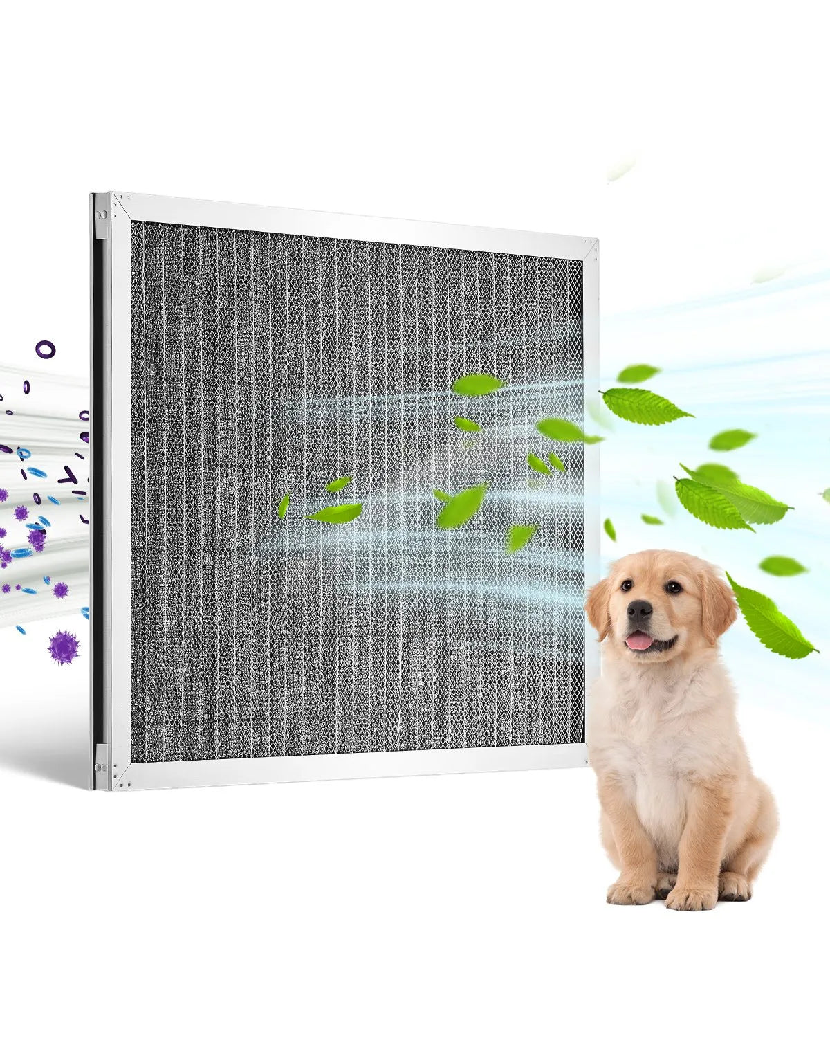 VEVOR 16x20x1 Aluminum Electrostatic Air Filter MERV 8 Actual 15.5x19.75x0.82