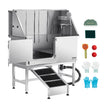 VEVOR 50 Inch Dog Grooming Bath Tub Stainless Steel w Ramp Water Filter Left