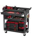 VEVOR 4-Tier Tool Cart on Wheels 350 lb Rolling Work Cart with Drawer & Pegboard