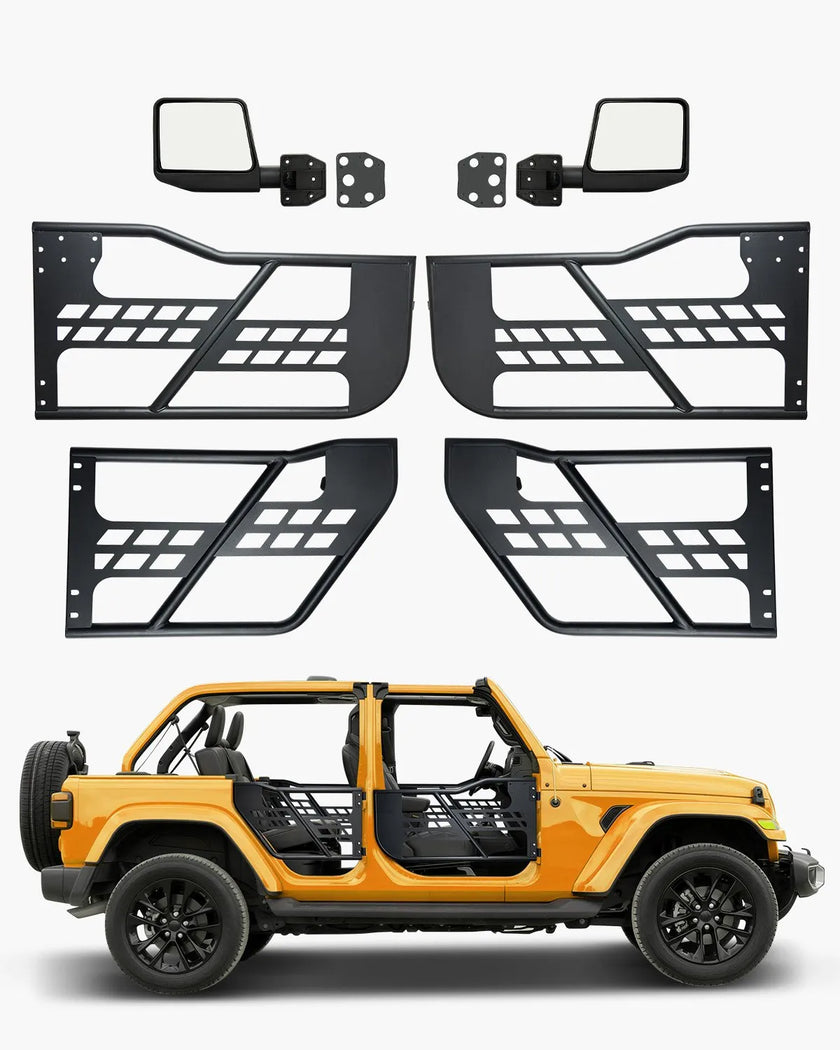 VEVOR 4-Door Jeep Tube Doors Jeep Tubular Door for 2007-2018 Jeep Wrangler JK