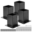 VEVOR 4 Pcs 6x6 Post Base Bracket Inner Size 5.6x5.6 in Wood Fence Post Anchor