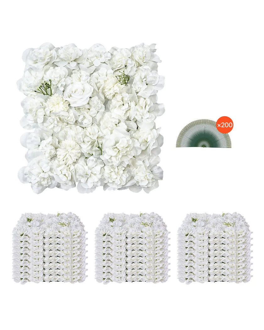 VEVOR 3D Flower Wall Panel 24 PCS 15 x 15 inch Artificial Floral Background for Wedding