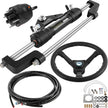 Hydraulic Boat Steering Kit Hydraulic Steering, 300HP Helm Pump, Cylinder, Wheel