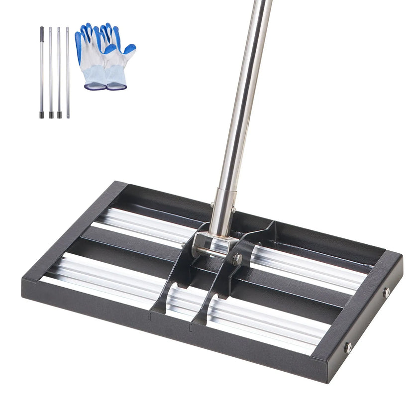 VEVOR 17x10in Lawn Leveling Rake with 63.4 in Adjustable Handle for Yard Garden