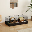 Small Animal Cage Waterproof Mat DIY Animal Playpen for Guinea Pigs Rabbits 12 Panels and Door Black