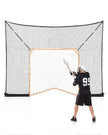 VEVOR 12x9 ft Hockey Lacrosse Goal Backstop with Extended Coverage Training Net