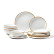 VEVOR 12 PCS Dinnerware Set Ceramic Plates and Bowls Sets Service for 4 White