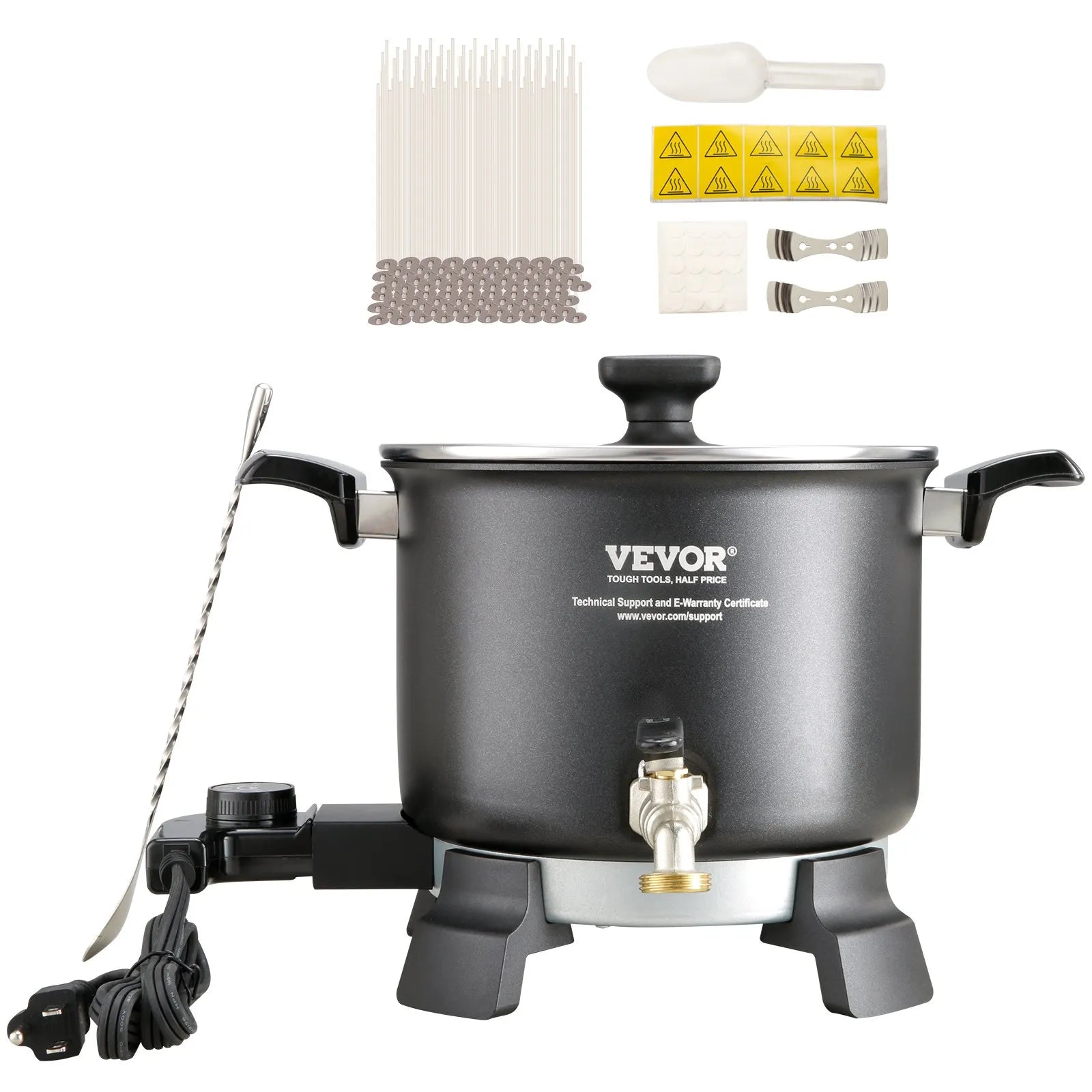 VEVOR 5 L Wax Melter for Candle Making, Large Electric Wax Melting Pot Easy Pour Spout, 4-level Temperature Control, Easy Clean for Candle Soap Cream Beauty Bulk Production Business or Home