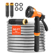 VEVOR 50ft Metal Garden Hose Stainless Steel Water Hose Lightweight No Kink