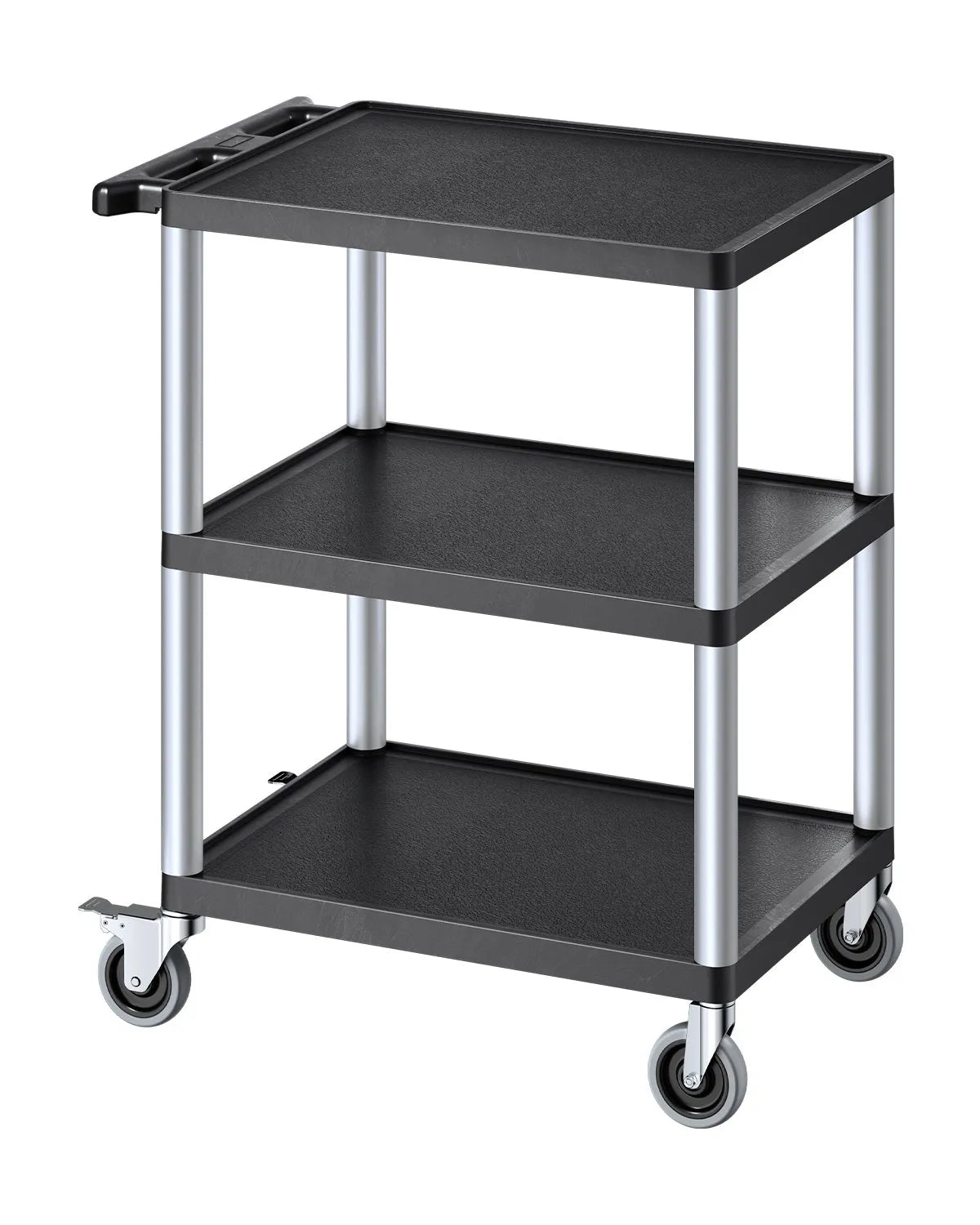 VEVOR 3-shelf Utility Cart 300 lbs 27.6 x 18.1-inch Service Cart with Wheels