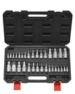 Hex Bit Socket Set 32-Piece S2 Alloy Steel Cr-V Steel Standard SAE and Metric