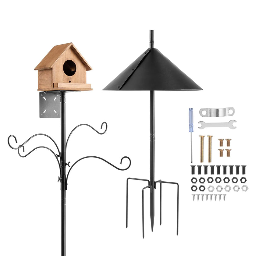 VEVOR 92 Inch Bird Feeding Station 4 Hook Wild Bird Feeder Stand Pole