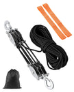 VEVOR 100 ft Rope Hoist Pulley Wheel Block and Tackle Puller 5:1 Ratio 4400 lbs