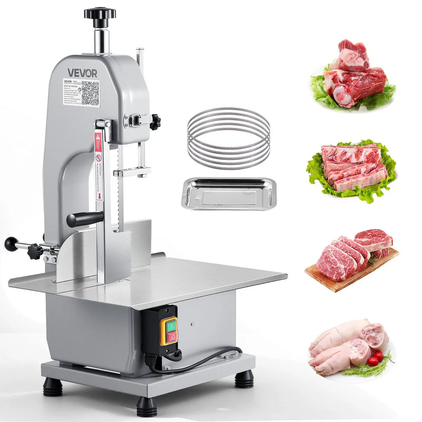 VEVOR 650W Commercial Electric Meat Bandsaw Stainless Steel Bone Sawing Machine