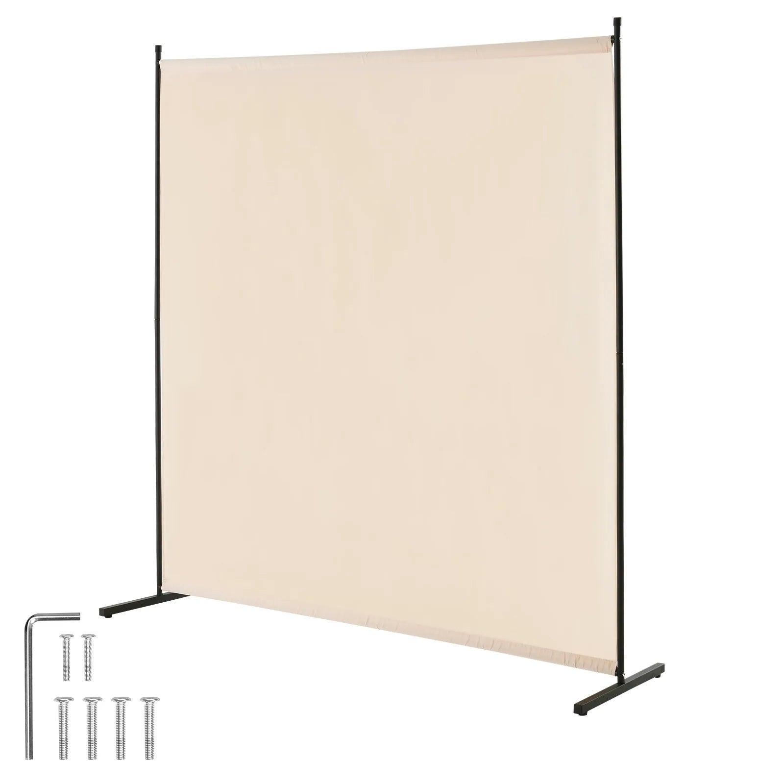 VEVOR 6FT Room Divider Single Panel Fabric Room Screen for Office Bedroom Beige