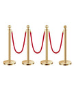 VEVOR 4 Pcs Gold Stanchion Post 3 Red Velvet Ropes Sand Injection Hollow Base